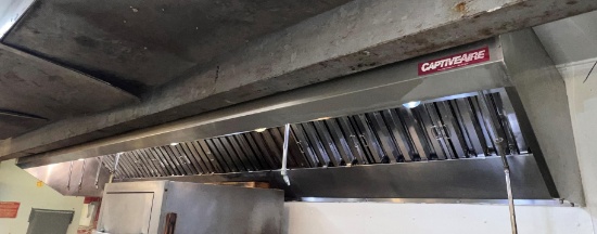 CAPTIVE-AIRE S/S KITCHEN HOOD, 16'W X 4'D X 2'H, W/ PROTEX II FIRE SUPPRESSION SYSTEM