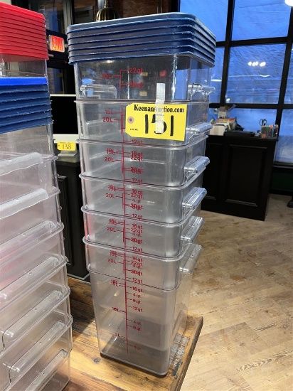 BID PRICE X 6 - (6) CAMBRO 22QT STORAGE CONTAINERS W/ LIDS