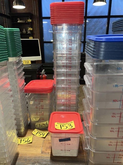 BID PRICE X 12 - (12) CAMBRO 8QT. STORAGE CONTAINERS W/ LIDS