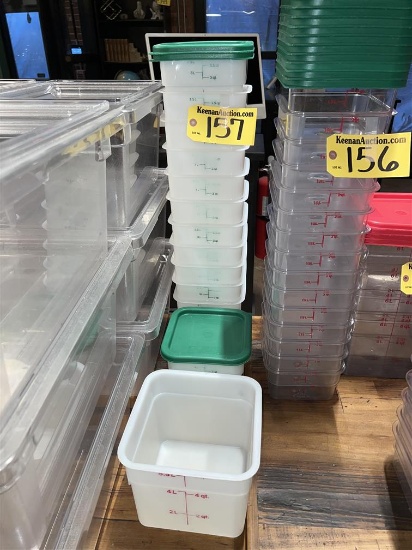 BID PRICE X 12 - (12) CAMBRO 3.5QT. STORAGE CONTAINERS W/ LIDS & 1-6QT W/ LID
