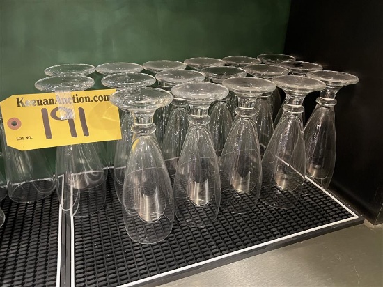 BID PRICE X 17 - (17) STEMMED PILSNER GLASSES