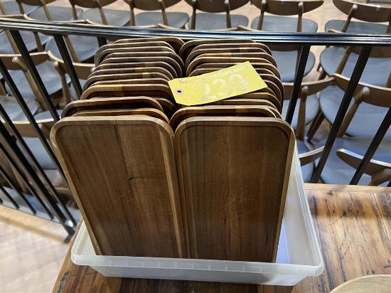 BID PRICE X 33 - (33) WOOD SERVING PLATTERS, 13" X 6"