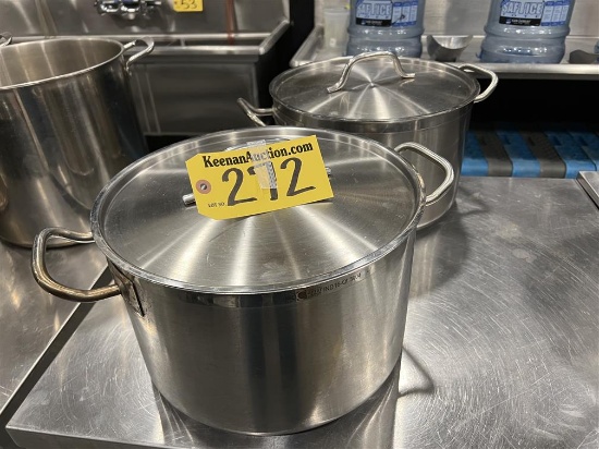 BID PRICE X 2 - (2) VOLLRATH 16QT. S/S INDUCTION COOK POTS