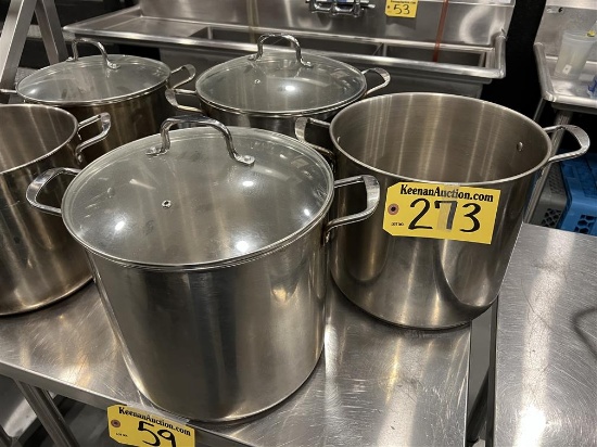 BID PRICE X 3 - (3) OUR TABLE 20QT. S/S STOCK POTS W/ 2-LIDS