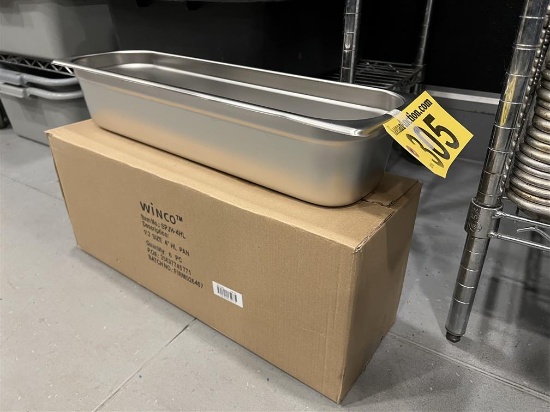 BID PRICE X 6 - (6) WINCO SPJH-4HL S/S STEAM PANS