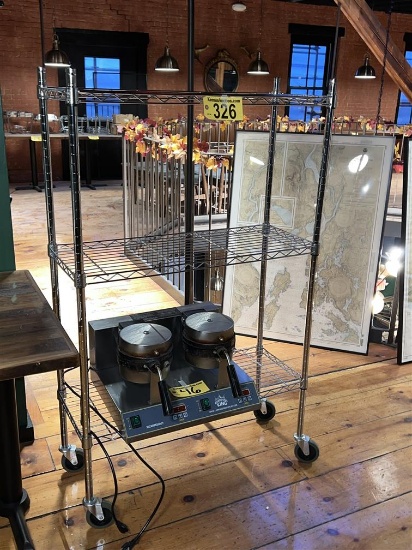 PORTABLE HDX CHROME WIRE STORAGE RACK, 48" X 18" X 55"H