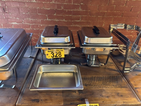 BID PRICE X 2 - (2) HALF SIZE CHAFING PAN SETS W/ EXTRA INSERT
