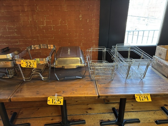 LOT OF ASSORTED CHAFING PAN STANDS & ACCESSORIES