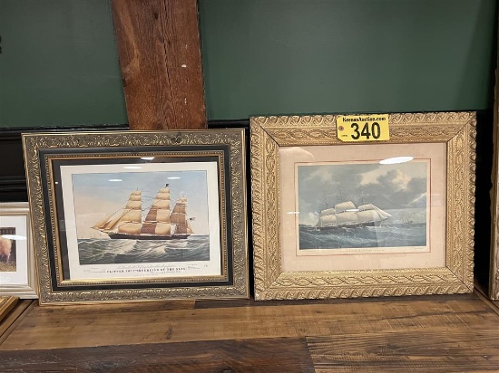 BID PRICE X 2 - (2) FRAMED PRINTS: 23" X 19.5" & 22" X 18"