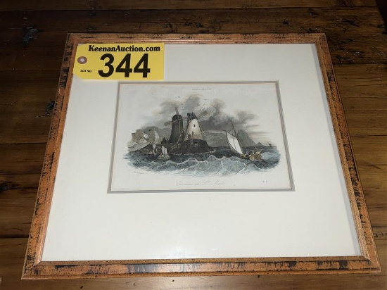 FRANCE MARITIME FRAMED PRINT, 14" X 16"