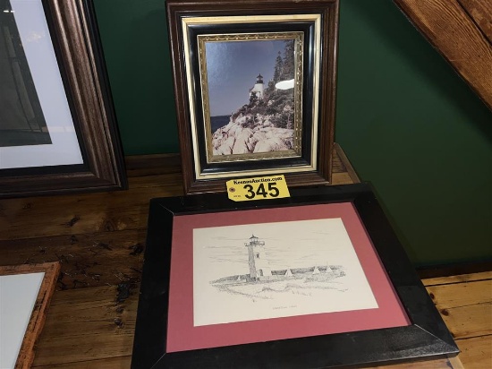 BID PRICE X 2 - (2) LIGHTHOUSE FRAMED PRINTS
