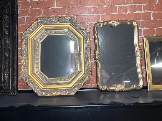 BID PRICE X 2 - (2) FRAMED MIRRORS, 20.5" X 23.5" & 15" X 22.5"