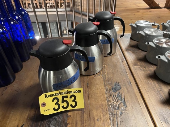 BID PRICE X 3 - (3) CAC CHINA S/S COFFEE POTS