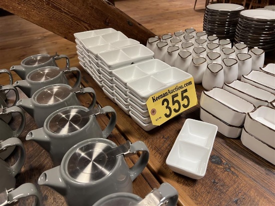BID PRICE X 35 - (35) CAC CHINA 2-COMPARTMENT SAUCE DISHES