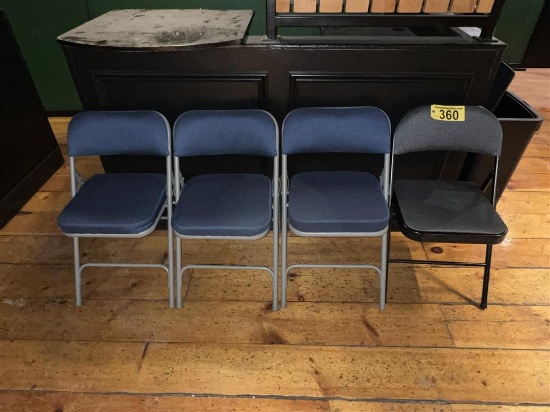 LOT OF 4-ASSORTED PADDED FOLDING CHAIRS