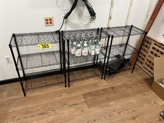 BID PRICE X 3 - (3) BLACK HDX WIRE STORAGE RACKS, 3-SHELF,