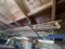 LOT OF ASSORTED LUMBER ON PIPE RAFTERS & HOBBY WOOD IN TOTE