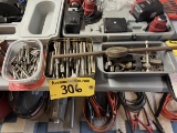 LOT OF ASSORTED REAMERS, PIPE & CLAMP STANDS, TAP