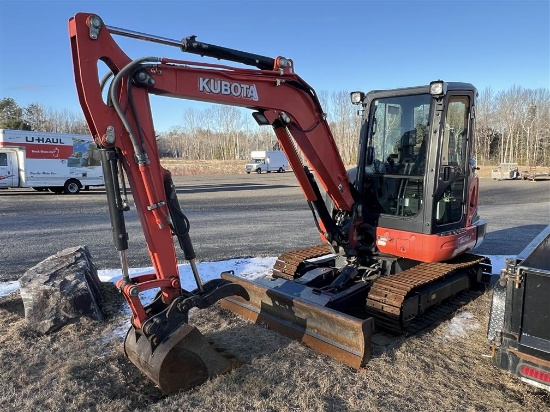 2017 KUBOTA MODEL KX040-4 MINI EXCAVATOR, 1,078 HOURS, 6-WAY BLADE, S/N: 26459