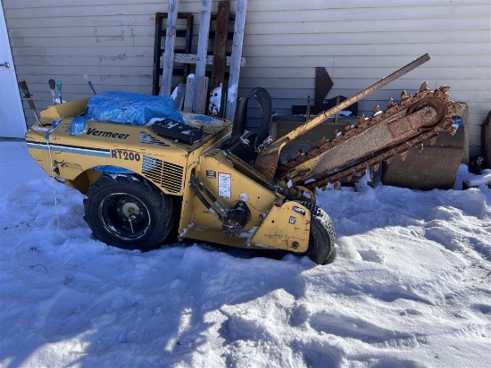 2004 VERMEER MODEL TR200 TRENCHER, 229 HOURS, S/N: 1VRX040K241000539