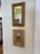 SET OF 3-GOLD FRAMED MIRRORS ON WALL