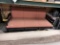 6' SOFA WOOD FRAME, ARMS, PEACH UPHOLSTERY
