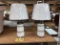 BID PRICE X 2 - (2) TABLE LAMPS,  BLENDED BASE, BELL SHADE, 23