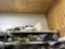 LOT: ASSORTED ROLLS OF FABRIC, PADDING RUGS,