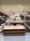 UPHOLSTERY LAYOUT AND CUTTING TABLE, REAR BENCH, CLOTH ROLLOUT STAND