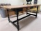 STRETCHER BASE DINING TABLE, PINE TOP
