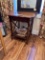 BAMBOO STYLE SIDE TABLE, NEEDS SCRATCH REPAIR TOP,  22