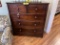 A COUNTRY COMMODE CHERRY/MAHOGANY CHEST OF DRAWERS, RETAIL $2,584