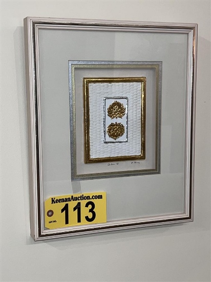 SIGNED ARTWORK, GOLD FLOWER