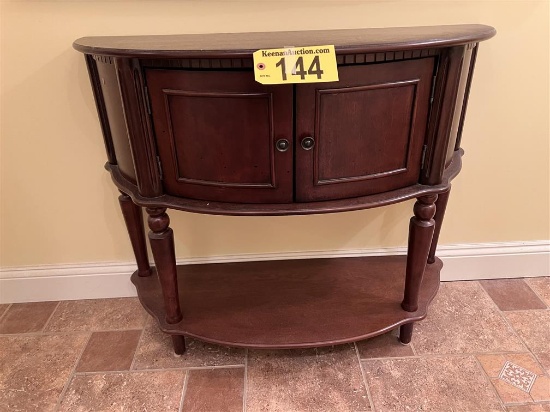COASTER HALF-MOON CONSOLE TABLE, 38"W X 15"D, 2-DOOR