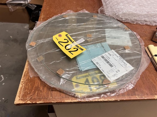 LOT: 3-ROUND 1/4" GLASS TOPS, 2-17 5/16", 1-15 15/16"