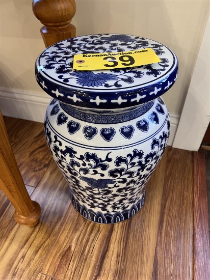 BLUE GARDEN STOOL, RETAIL $175