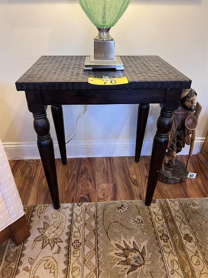 THE UTTERMOST CO. WOVEN TOP SIDE TABLE, 24"W X 18"D X 26"H