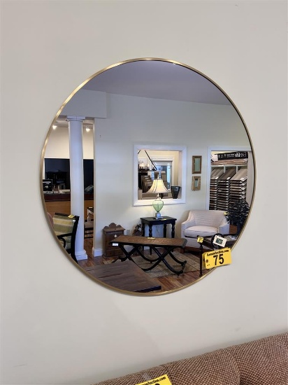 36" DIA GOLD TRIM MIRROR