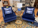 BID PRICE X 2 - (2) CHARLES STEWART UPHOLSTERED SIDE ARM CHAIRS
