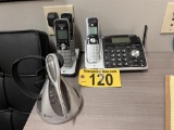 AT&T 2-LINE PHONE SYSTEM, ANSWERING MACHINE, 2-CORDLESS PHONES, HEADSET