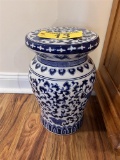 BLUE GARDEN STOOL, RETAIL $175