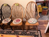 BID PRICE X 2 - (2) WINDSOR STYLE ARM CHAIRS, NATURAL