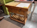 BUTCHER BLOCK KITCHEN ISLAND, 24