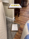 METAL FRAME MARBLE TOP & BOTTOM SIDE TABLE/STAND, 8