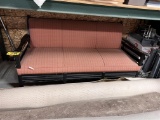 6' SOFA WOOD FRAME, ARMS, PEACH UPHOLSTERY