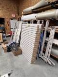 LOT: MOBILE SLAT WALL DISPLAYS,  ON FLOOR AND ON TOP OF SHAE CUTTING ROOM.