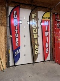 BID PRICE X 3 - (3) 12' FEATHER FLAG ADVERTISING BANNERS