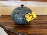 LACQUERED CRACKLE BOWL, BLUE, RETAIL $59