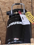 HUSKY VERTICAL AIR COMPRESSOR, 20-GAL, 1.5HP. WILL NEED LADDER TO GET DOWN