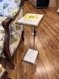 METAL FRAME MARBLE TOP & BOTTOM SIDE TABLE/STAND, 8